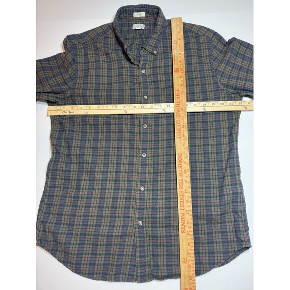 J.Crew Slim Brushed Twill Flannel Shirt Men’s Large L Plaid Button Down winter - Picture 3 of 7